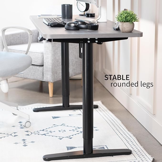 VIVO Electric Single Motor Standing Desk Frame for 41 to 74 in Table Tops, Memory Height Adjustment, Frame Only, Black, DESK-E151EB