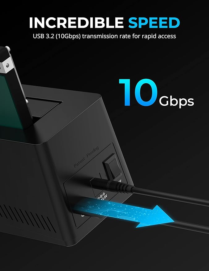 SABRENT USB C Docking Station for M.2 PCIe/NVMe and SATA 2.5/3.5 Inch SSD & HDD with Offline Cloning (DS-UNHC)