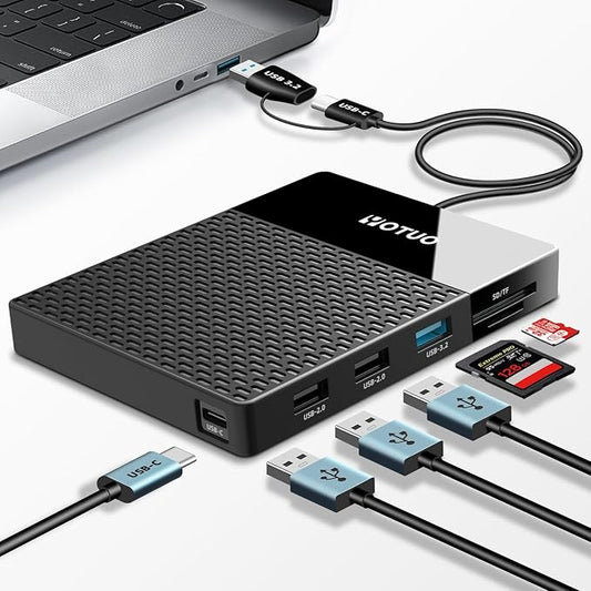 Portable 500GB Docking Station External Hard Drive, Multiport USB-C Hub + HDD 7-in-1, USB 3.0, SD/TF Card, Multi-Functional HDD for Windows, Mac, Android, TV, Phone, Laptop, Desktop, PC