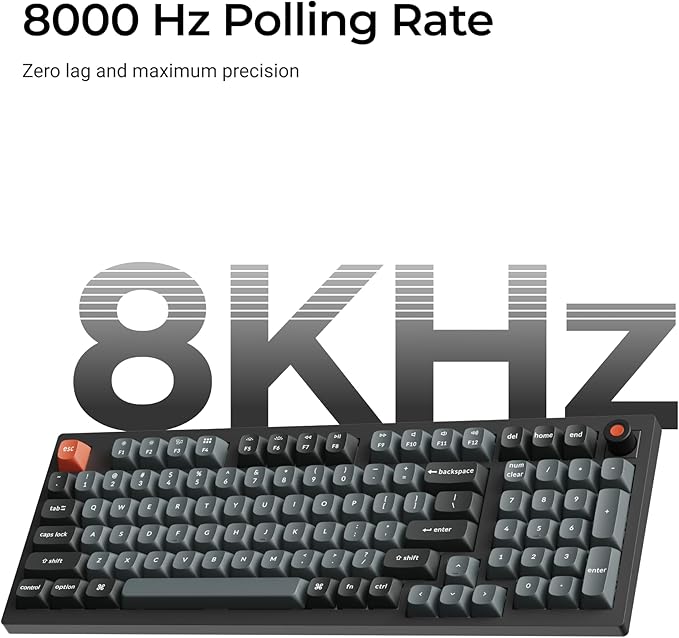 Keychron V5 8K 96% Compact Mechanical Keyboard, 8000 Hz Polling Rate Hot-Swappable QMK/VIA Programmable Wired Keyboard with Numpad & Knob, RGB Backlit, Ergonomic for Mac Windows Linux-Banana Switch
