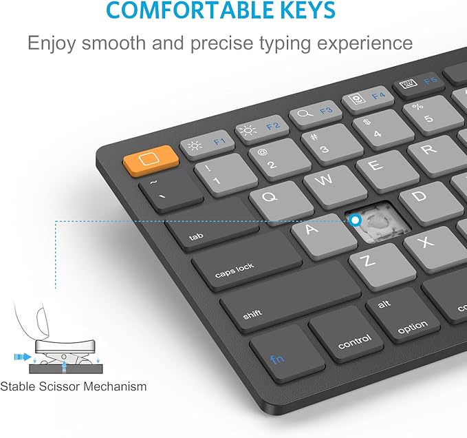 OMOTON Bluetooth Keyboard Compatible with iPad 10th Generation, iPad 10.2 (9th/8th/7th), iPad Pro 13/12.9/11 inch, iPad Air/Mini and More Bluetooth Enabled Devices, Graphite Gray