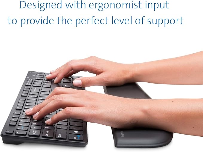 Kensington ErgoSoft Wrist Rest for Slim Keyboards, Black (K52800WW) (Pack of 2)