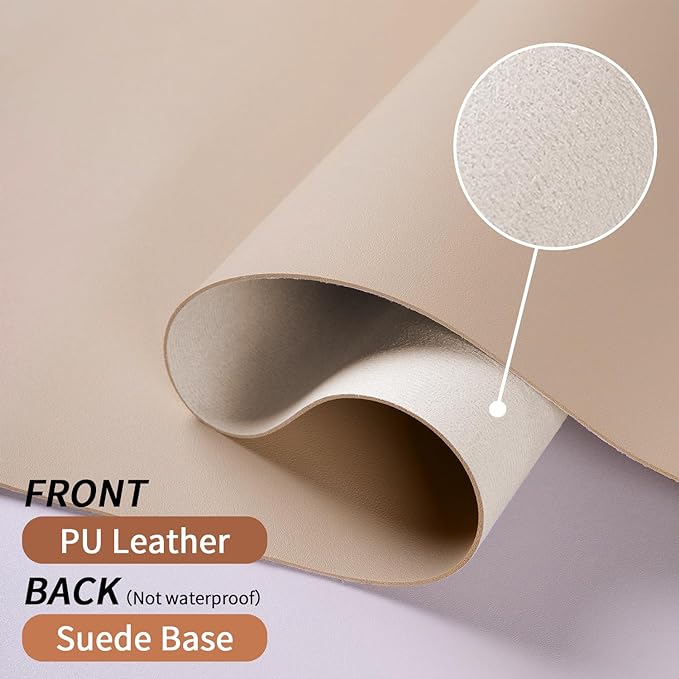 Bloss Leather Desk Pad and Keyboard Wrist Rest, Large Mouse Pad + Keyboard Pad+Mouse Wrist Support, Non-Slip Desk Mat Protector for Office, Home(31.5×15.7 Inches,Beige)