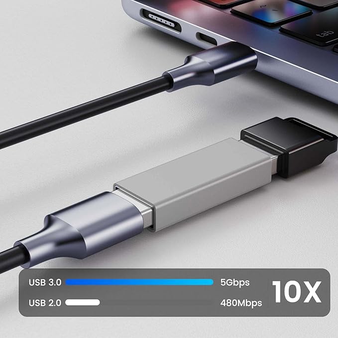 8Pack USB Female to Female Adapter for Connecting Two USB Male Ends Devices,Usba Extension Connector Compatible with MacBook Pro/Air, IPad Pro Google Pixel,Apple Etc.（Silver）
