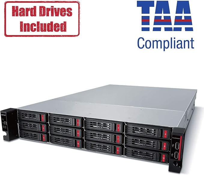 BUFFALO TeraStation 51220RH 12-Bay Business Rackmount NAS 32TB (4x8TB) with Hard Drives Included RAID iSCSI Network Storage File Server