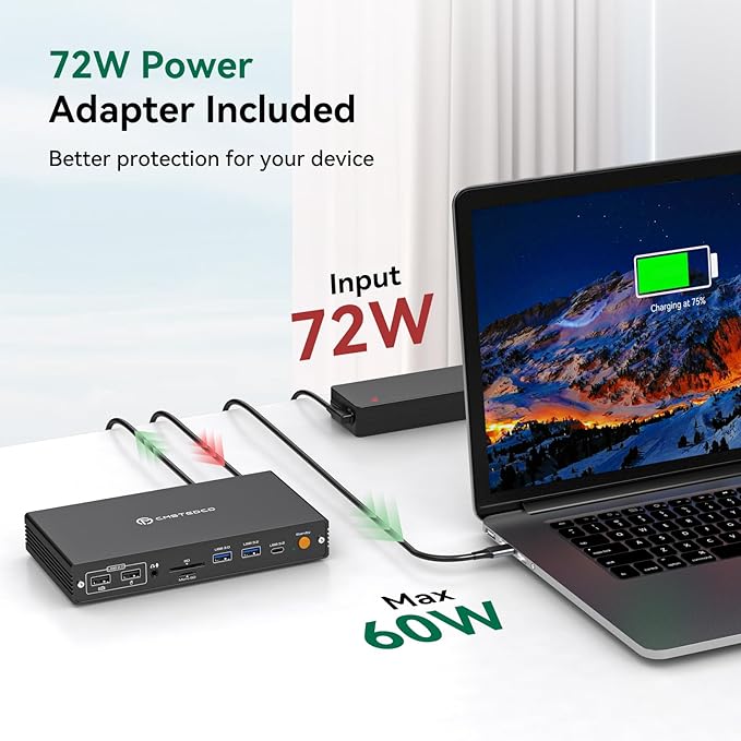 DisplayLink Docking Station 4 Monitor, Quad HDMI 4K@60Hz, PD 100W, USB 3.2 10 Gbps, 15 in 1 Thunderbolt 5/4/3, Laptop USB C Dock for Windows, M1/M2/M3/M4/Mac