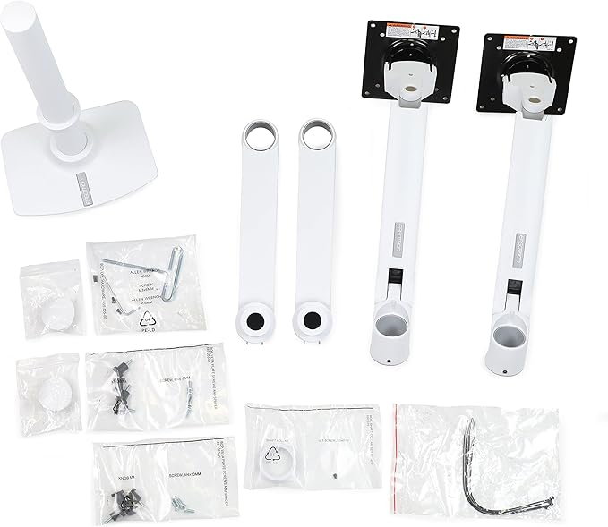 Ergotron – LX Vertical Stacking Dual Monitor Arm, VESA Desk Mount – for 2 Monitors Up to 24 Inches, 7 to 20 lbs Each – White