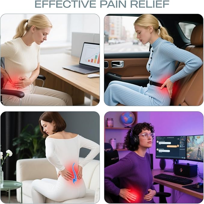 Skechers Lumbar Pillow Premium Memory Foam, Double-Layer-Office Chair Cushion for Tailbone Pain Relief,Butt Pillow for Office Chair,Car seat Cushion,Long Sitting Office Workers,and Car Drivers,Orange