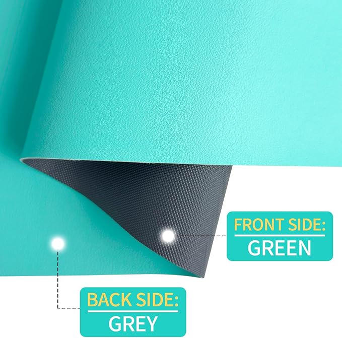 Non-Slip Desk Pad Mat, Leather Desk Mat for Desktop, Waterproof Green Computer Mouse Mat Desktop Protector for Office/Home, 23.6" x 13.7"