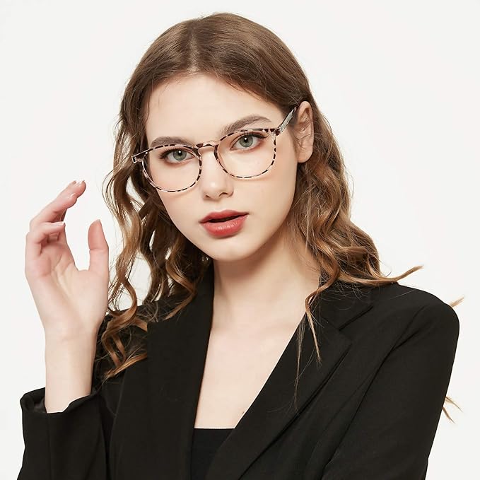 Blue Light Blocking Glasses Women/Men,Retro Round Anti Eyestrain Computer Gaming Glasses(2Pack)