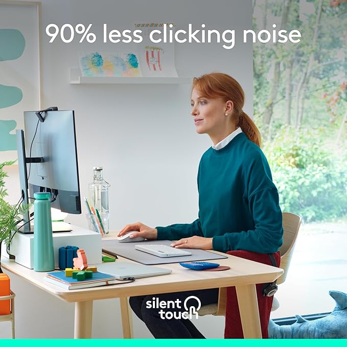 Logitech Signature M650 L Full Size Wireless Mouse - for Large Sized Hands, 2-Year Battery, Silent Clicks, Customizable Side Buttons, Bluetooth, for PC/Mac/Multi-Device/Chromebook - Off White