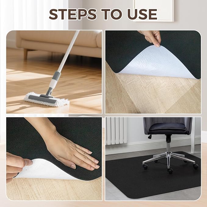 Office Chair Mat,Hard Floor Chair Mat Suitable for Hardwood and Tile Floors,Large Non-Slip Floor Protection Mat,Does Not Pill,Black(40"x55")