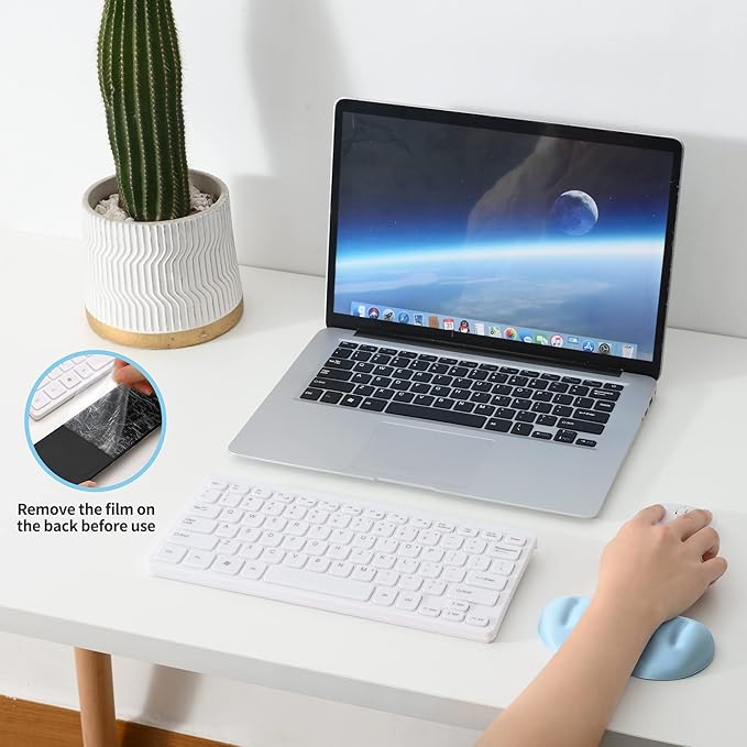 UnivoColors Light Blue Superfine Memory Foam Wrist Rest Soft Gel Ergonomic Mouse Pad Wrist Support for Mouse, Gaming, Computer, Laptop, Office
