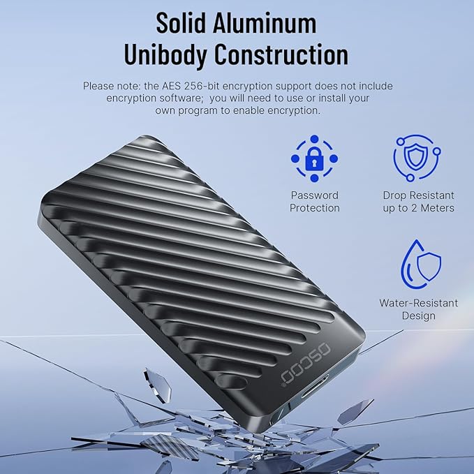 4TB External Hard Drive, Up to 2100MB/s, USB 3.2 Gen 2 Portable SSD, External Solid State Drive for Mac, Windows PC, Laptops, Gaming, iPhone — Ideal for File Backup, Content Creators & Videographers