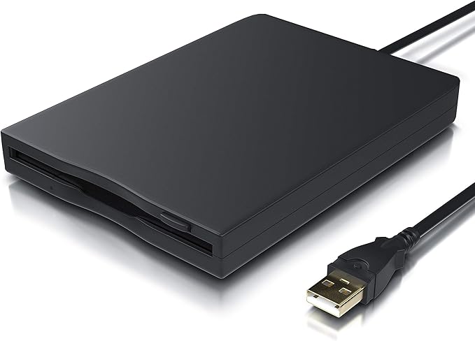 YEY USB 3.5-inch Floppy Disk Drive - External 1.44 MB FDD Reader for Desktop/Laptop PC, Plug and Play Supports Windows 11,10,8,7,XP (Black)