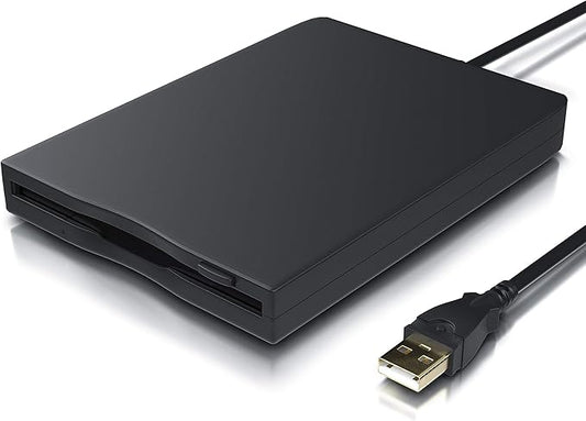 YEY USB 3.5-inch Floppy Disk Drive - External 1.44 MB FDD Reader for Desktop/Laptop PC, Plug and Play Supports Windows 11,10,8,7,XP (Black)