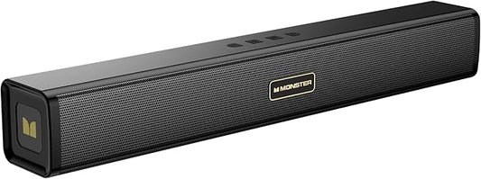 Monster S220 Computer Speakers for Desktop PC, 2.0 Channel PC Speakers with Dual Bass Diaphragm, Bluetooth 6.0 & 3.5mm Aux-in PC Soundbar, Compact Computer Sound Bar for Desktop/Laptop/Monitor/Tablet