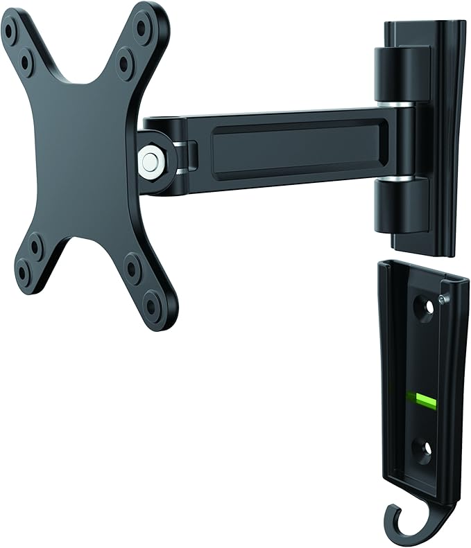 StarTech.com Monitor Wall Mount - Single Swivel - Supports Monitors 13” to 34” - VESA Monitor Wall Mount Bracket - Black (ARMWALLS)