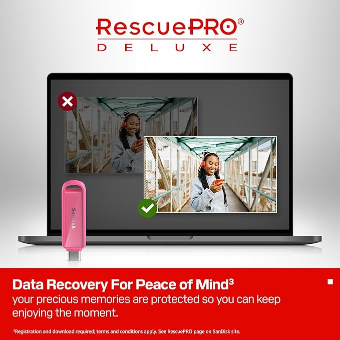 SanDisk 512GB Phone Drive with USB Type-C - for Smartphones, Tablets, and Computers - Up to 150MB/s, USB 3.2 Gen 1 - Seastar Pink - SDIXS0N-512G-GN6NG