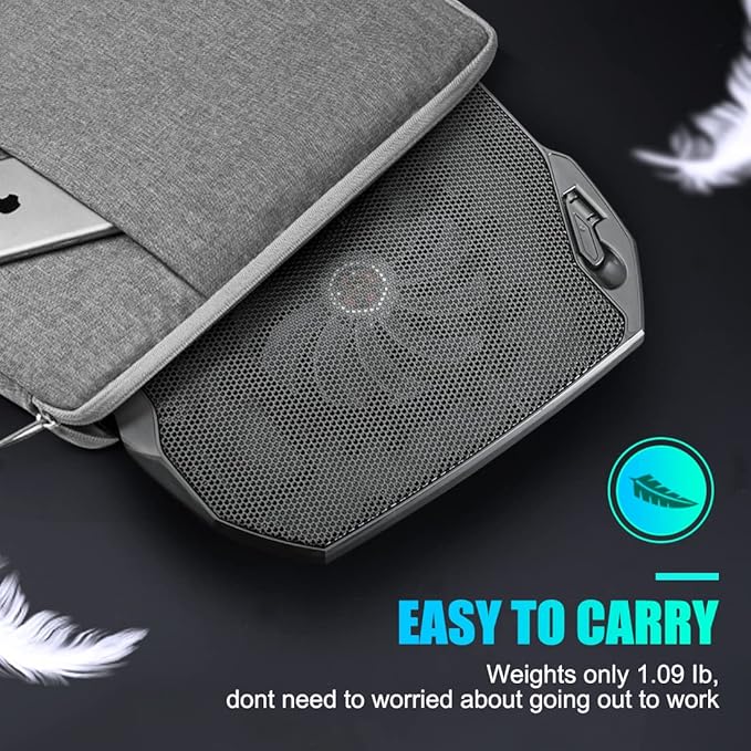 LIANGSTAR Laptop Cooling Pad, Gaming Laptop Cooler with 2 Quiet Big Fans, RGB 7 Color Light Change, Portable USB Laptop Stand 11 to 15.6 Inch, Slim and Easy Carry Working Study Outdoor Travel