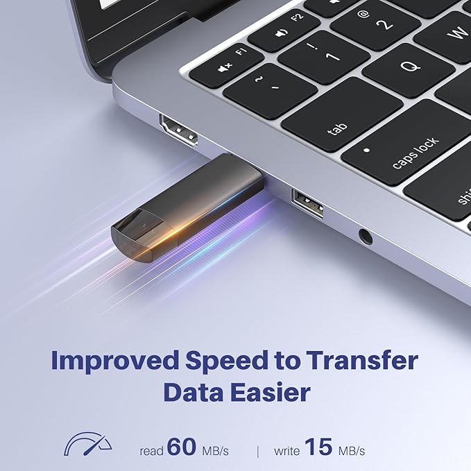 64GB USB C Flash Drive Dual USB 3.0 Flash Drive Type C + USB A Portable Type-C Flash Drive 2-in-1 USB-C Thumb Drive for Smartphone Tablet Computer Mac iPhone Black (2 Pack)