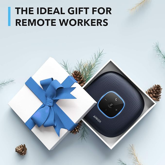 Anker PowerConf Speakerphone, Zoom Certified Conference Speaker with 6 Mics, 360° Enhanced Voice Pickup, 24H Call Time, Bluetooth 5.3, USB C, Compatible with Leading Platforms for Personal Workspaces