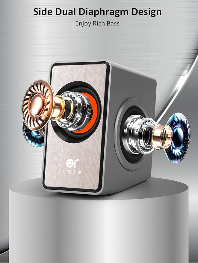 OR O R O W OROW Computer Speakers,12W Mini Desktop Speaker with Volume Control, 3.5mm AUX Speaker, USB Powered Laptop Speakers,Great for PC/Monitor/mac/iMac/Projector(S206)