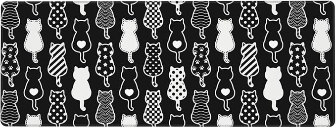 Cute Cat Desk Mat Large Gaming Mouse Pad Cute Cat Extended Mousepad Big in Laptop Computer Mouse Keyboard Mat for Office Desk Decor 31.5x12 in
