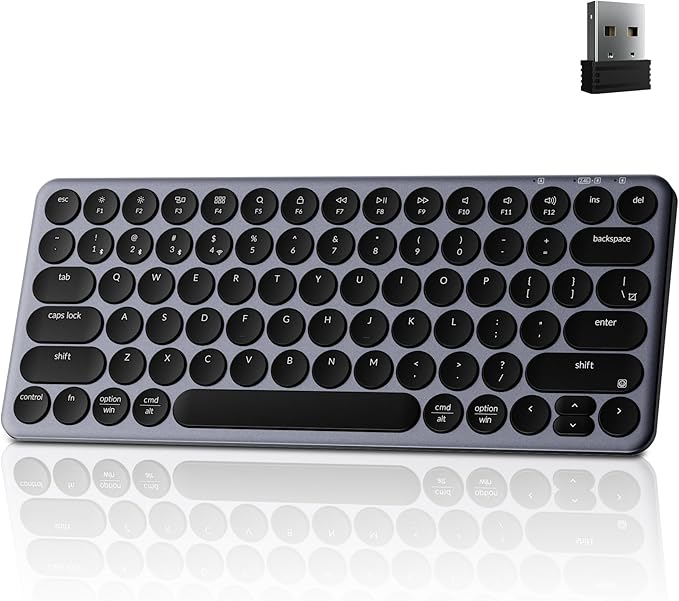 Keychron B3 Pro 75% Ultra-Slim Wireless Keyboard, 2.4GHz, Bluetooth 5.2 / Wired USB Connection, Lightweight Design, Portable Silent White Bluetooth Keyboard for Mac Windows Linux Tablet Phone