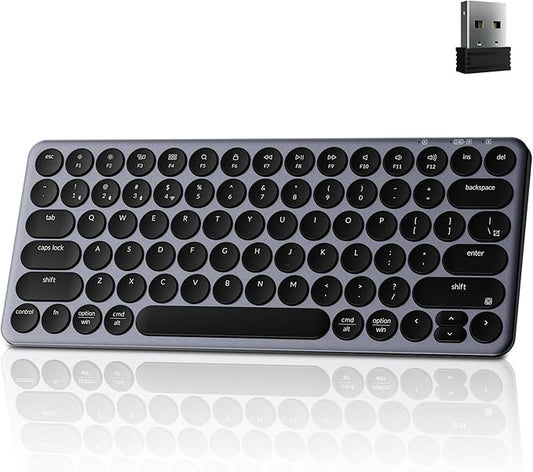 Keychron B3 Pro 75% Ultra-Slim Wireless Keyboard, 2.4GHz, Bluetooth 5.2 / Wired USB Connection, Lightweight Design, Portable Silent White Bluetooth Keyboard for Mac Windows Linux Tablet Phone