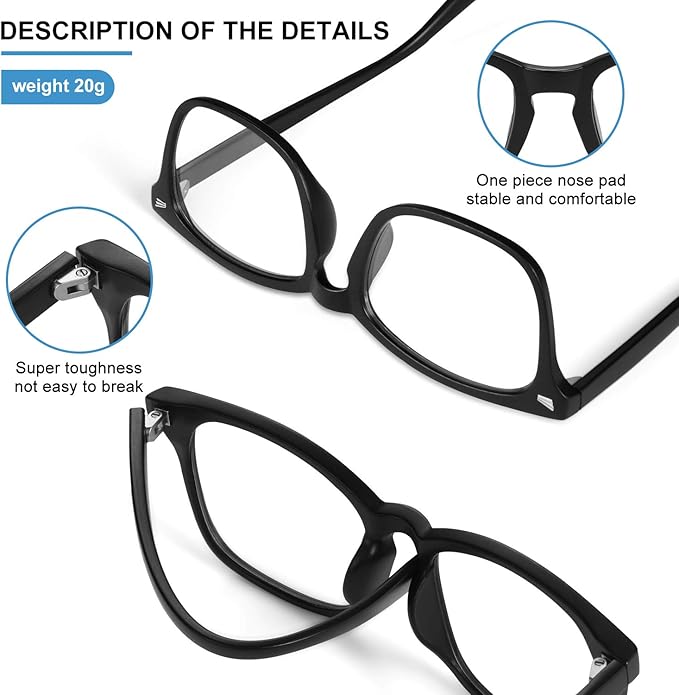 Okany Blue Light Blocking Glasses for Women Men Fashion Computer Screen Gaming TV Phones Anti Eyestrain & UV Glare Glasses