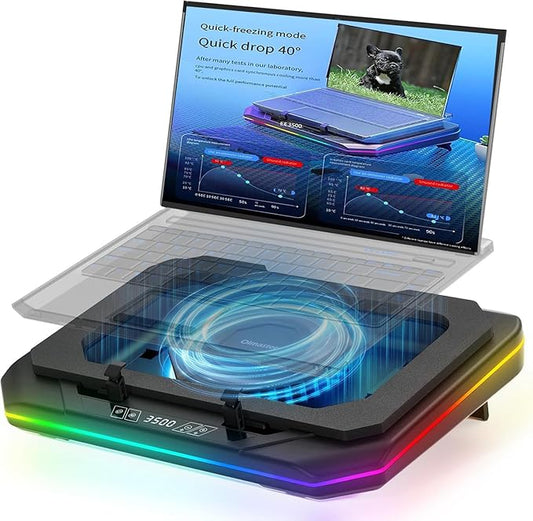 Cooling Pad for Msi WE Series WE73 Gaming Laptop Cooler with Powerful Turbo Cooling Fan Can Fast Cooling CPU+GPU 40°C,Variable Speed,6 RGB Light 3 USB-A