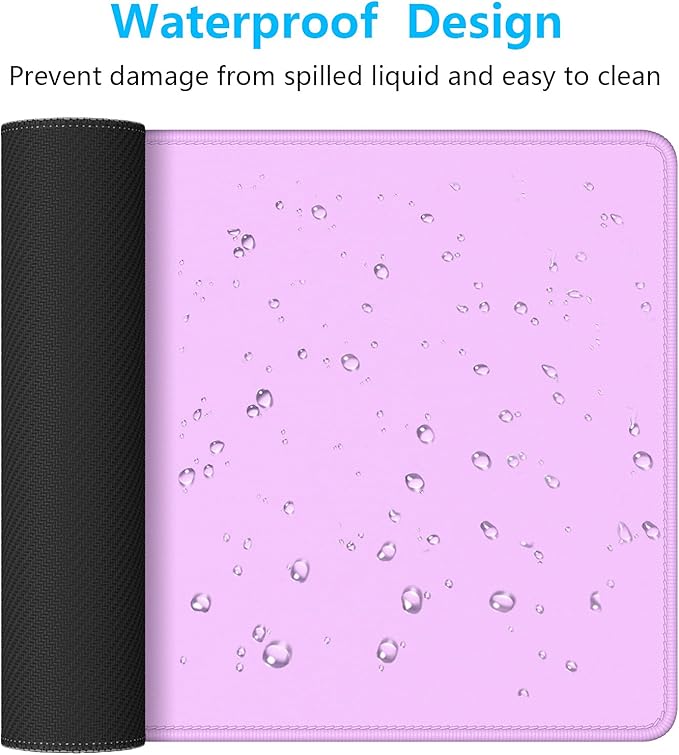 Dapesuom Large Gaming Mouse Pad, Extended Mouse Mat with Stitched Edges, Full Size Keyboard Pad with Non-Slip Base, Big XXL Computer Desk Mats for Gamer, Laptop, Office, 35.5 x 15.7in, Vanilla Purple