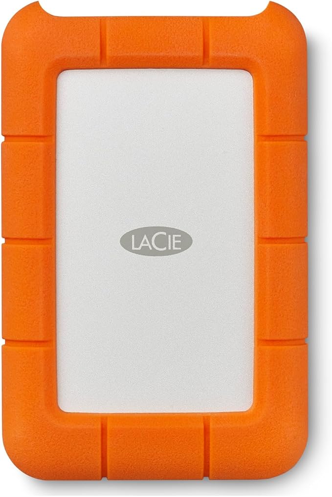 LaCie Rugged Secure 2TB External Hard Drive Portable HDD – USB-C USB 3.0 Drop Shock Dust Rain Resistant Computer Desktop Workstation Laptop Hardware Encryption, 1 Month Adobe CC (STFR2000403)