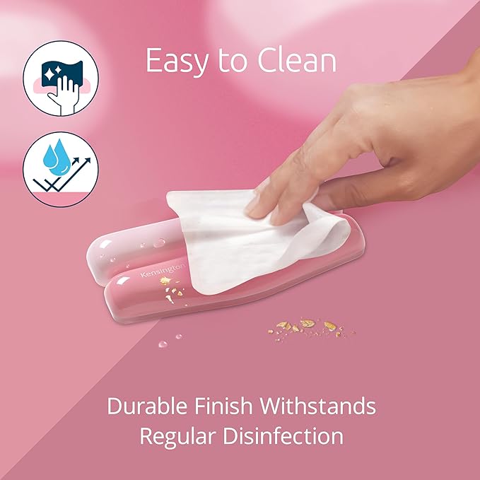 Kensington Duo Gel Mountain Mouse Wrist Rest Support Cushion for Mice & Trackballs, Ergonomic Mouse Wrist Support for Pain Relief, Comfortable Non-Skid Gel, Pink 6.69" x 3.09" x 0.76" K62826WW