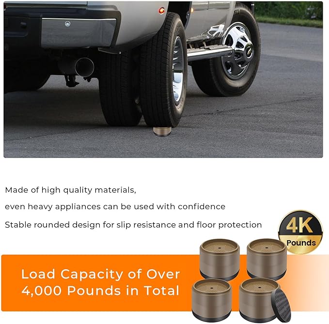 Furniture Risers Bed Risers Heavy Duty 1 inch, 2 inch, 3 inch, 4 inch Round Adjustable Bed Lifts Riser for Desk Legs Table Couch Sofa Chair Refrigerator Washing Machine (1 Inch, Brown, 6 Pack )