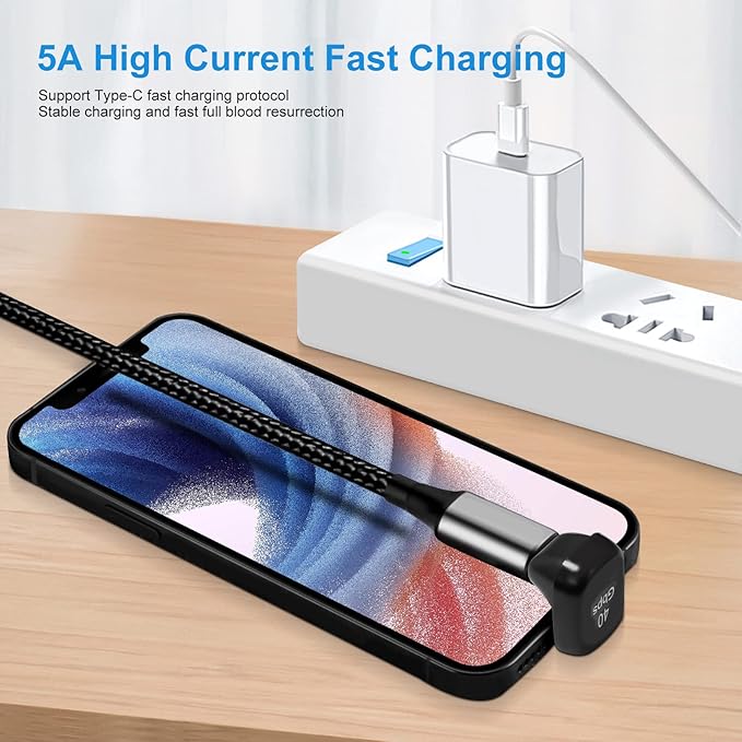 USB C 180 Degree Angled Adapter, U-Shaped USB-C 4.0 Male to Female Adapters, Type-C 40Gbps Angled Data Transfer Connector Compatible for Samsung, MacBook and More