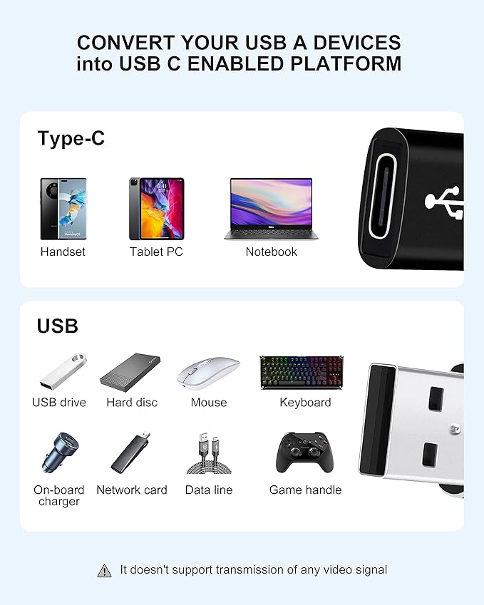 Upgraded USB C Female to USB A Male Adapter,Type C to USB A Charger Cable Converter for Apple iWatch 7 AirPods,MacBook,iPhone 11 12 13 14 Pro Max,iPad mini 6,Samsung Galaxy S20 S21 S22 (4Pack)