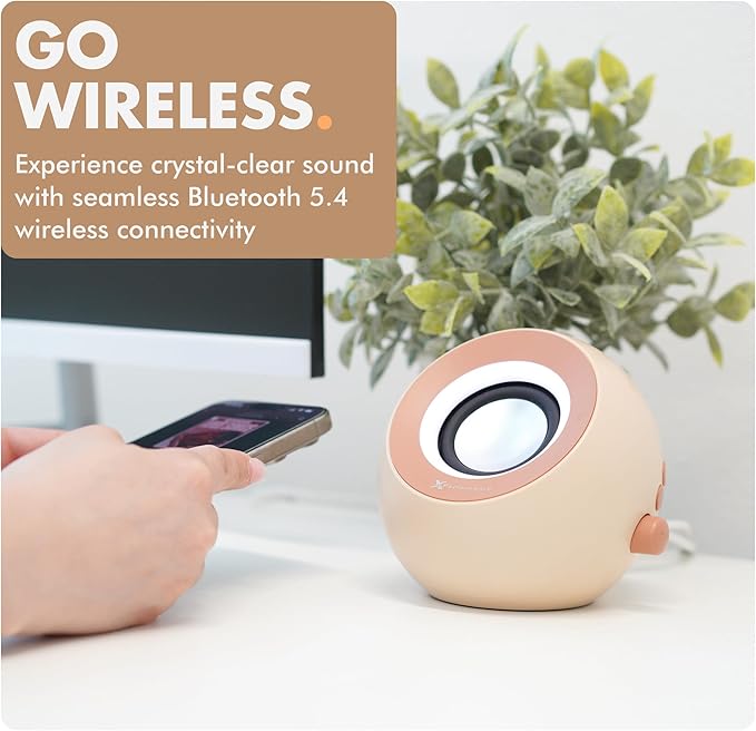 X9 Performance Brown Computer Speakers for Desktop PC with RGB Lighting, Bluetooth, USB, and AUX - Triple Mode Connection, Dual 2.25" Drivers for Work and Play - Bluetooth PC Speakers