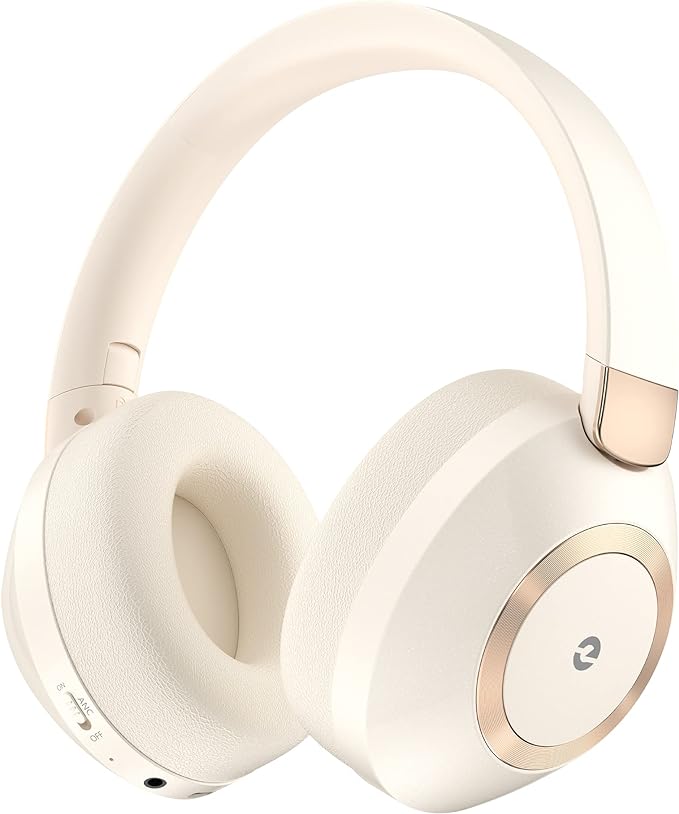 Active Noise Cancelling Headphones, 100H Playtime Headphones Wireless Bluetooth, Bluetooth Headphone with Microphone, Over- Ear Wireless Headphone with Deep Bass for Travel