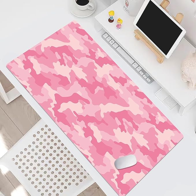 EOBTAIN Pink Mouse Pad Gaming,Retro Cute Large Desk Mat for Keyboard and Mouse,Girly Computer Mousepad XXL Extended Smooth Non-Slip Rubber Desk Protector Accessories for Office 31.5x15.7 Inch