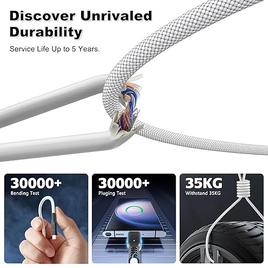 40Gbps Thunderbolt 4 Cable 3.3ft USB C to USB C Cable, 240W(5A) Charging Cord, Braided Type C Cable Compatible for Dual 8K/4K Display, USB5, SSD, eGPU, Mac Studio/mini, iPhone