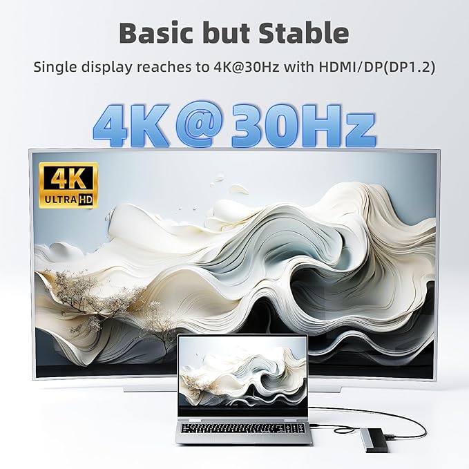 WAVLINK USB-C Docking Station 3 Monitors, Docking Station with HDMI, DP, VGA, 100W PD, USB3.0&2.0, RJ45, SD/TF Slots, Audio/Microphone for Lenovo/HP/Dell etc - Grey