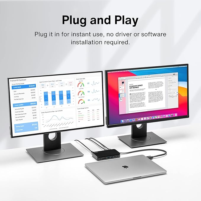 iVANKY FusionDock 1+ MacBook Pro Docking Station with 180W Power Adapter, 12-in-1 Dual 4K@60Hz USB C Dock for MacBook Pro/Air Thunderbolt 3/4 Dock HDMI 2.0, 96W PD, 6 USB, 2.5Gbps Ethernet SD/TF Audio