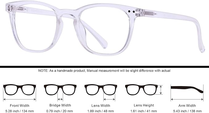 ANDWOOD Blue Light Blocking Glasses Women Men Computer Small Face Clear Bluelight Blocker Eyeglasses Frame