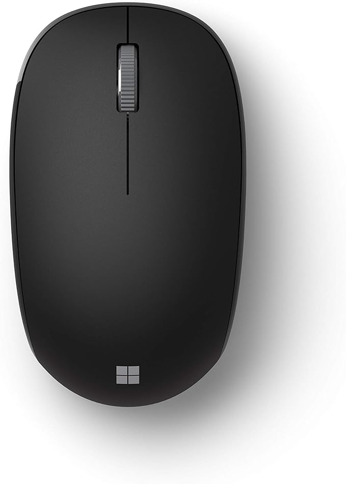 Microsoft Bluetooth Mouse - Black. Comfortable design, Right/Left Hand Use, 4-Way Scroll Wheel, Wireless Bluetooth Mouse for PC/Laptop/Desktop, works with for Mac/Windows Computers