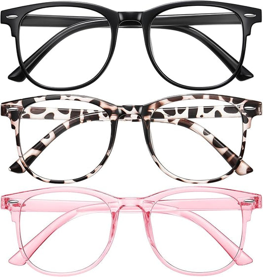 Okany Blue Light Glasses for Kids 3 Pack Anti Glare & Eye Strain Glasses Computer TV Phone Tablets UV Protection Glasses