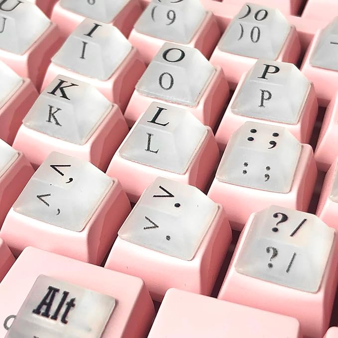 80 Pcs PC Keyboard Stickers for Long Nails Typing and Gaming, Anti-Damage Symbolic and Alphanumeric Keys for Nail-Art (Translucent)