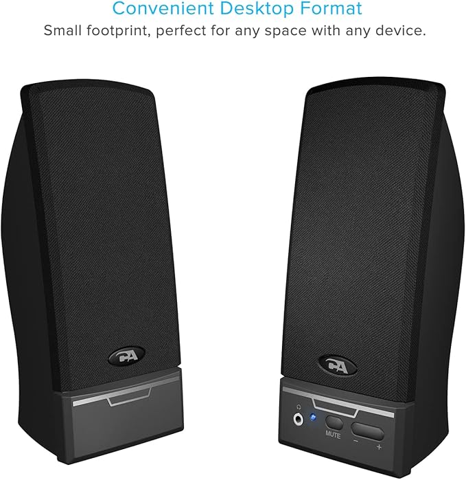 Cyber Acoustics CA-2014USB 2.0 Multimedia Desktop Computer Speakers, Compatible with USB C or A Devices, Adapter Included