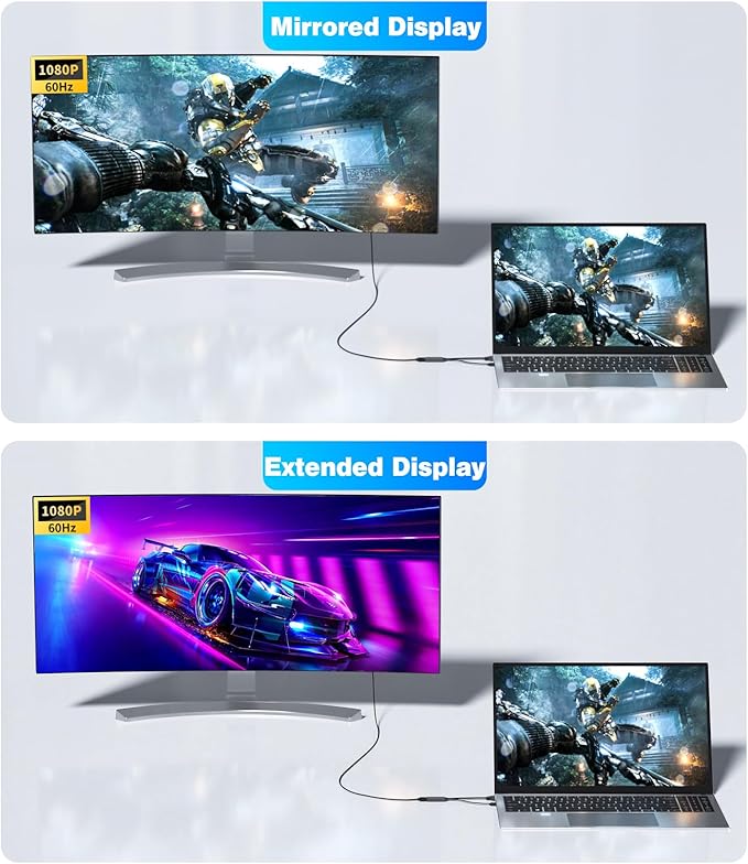 VGA to HDMI Adapter, Uni-Directional 1080P@60Hz VGA (Source) to HDMI (Display) Converter (Male to Female) Compatible with Laptop, Computer, Graphics Card, Monitor, Projector